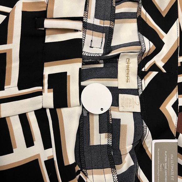 Chico's Women Abstract Pattern Wide Leg Pant, Size 12 (Chicco 2) - Picture 5 of 5